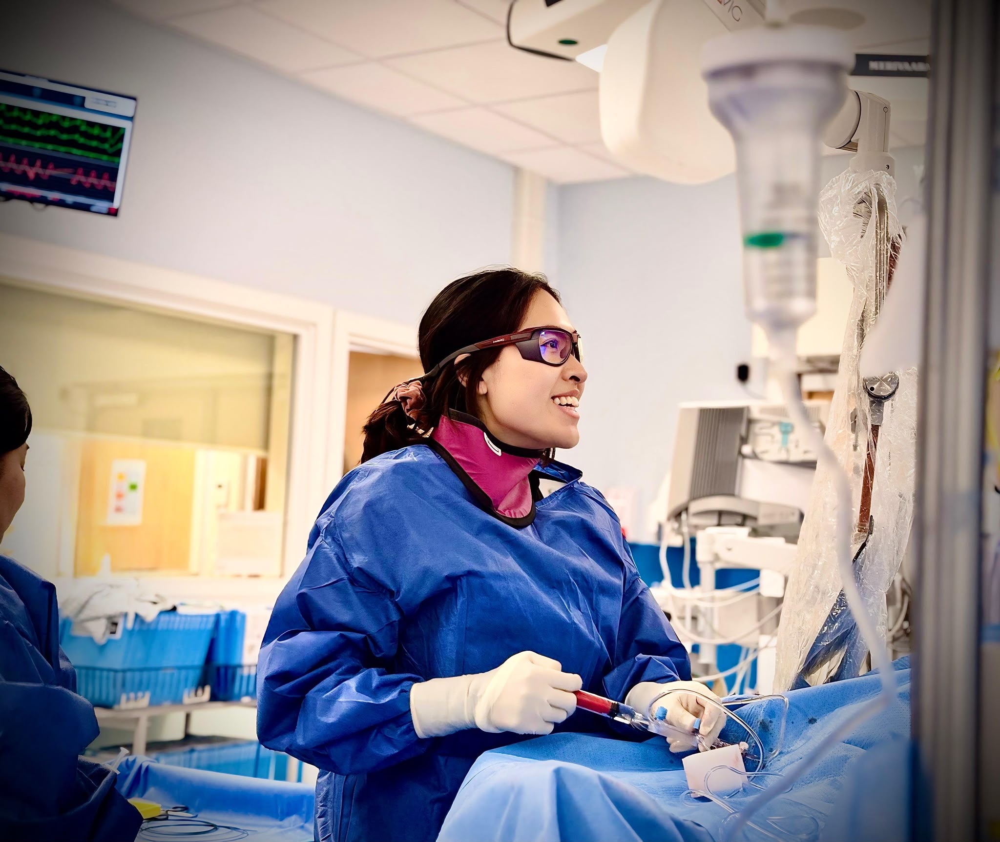 Dr Maggie He in the cardiac catheterisation lab